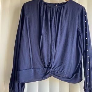 Zara Long sleeve blouse with Pearl sleeve accents. Size L.